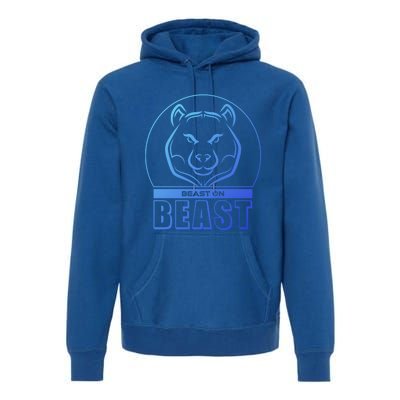 Beast Bear Head Gym Fitness Training Workout Bodybuilding Funny Gift Premium Hoodie