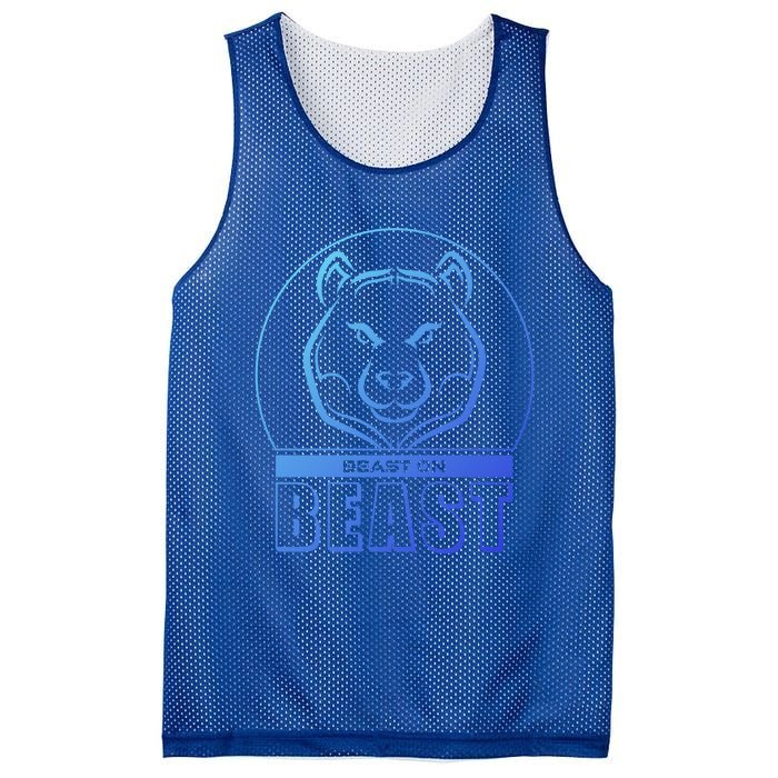 Beast Bear Head Gym Fitness Training Workout Bodybuilding Funny Gift Mesh Reversible Basketball Jersey Tank