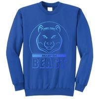 Beast Bear Head Gym Fitness Training Workout Bodybuilding Funny Gift Tall Sweatshirt