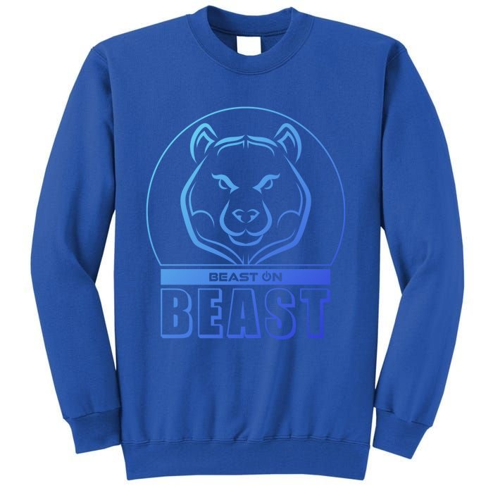 Beast Bear Head Gym Fitness Training Workout Bodybuilding Funny Gift Tall Sweatshirt