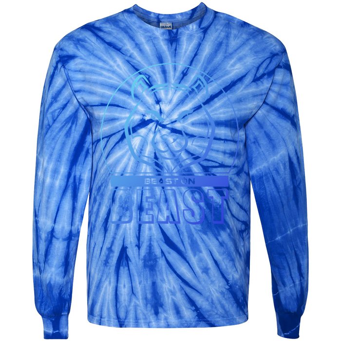 Beast Bear Head Gym Fitness Training Workout Bodybuilding Funny Gift Tie-Dye Long Sleeve Shirt