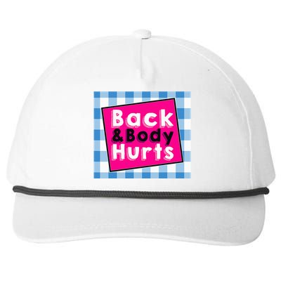 Back Body Hurts Humorous Quote Workout Top Gym Snapback Five-Panel Rope Hat