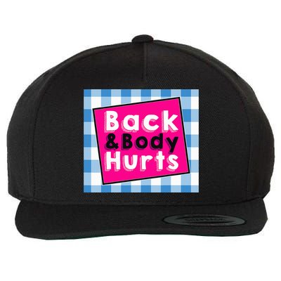 Back Body Hurts Humorous Quote Workout Top Gym Wool Snapback Cap