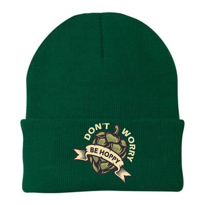 Beer Brewer Home Brewing Craft Beer Don't Worry Be Hoppy Knit Cap Winter Beanie