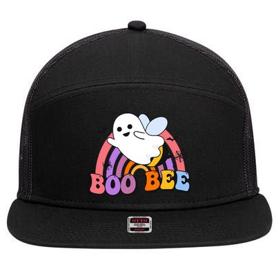 Boo Bee Happy Helloween Gift 7 Panel Mesh Trucker Snapback Hat