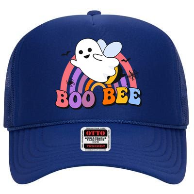 Boo Bee Happy Helloween Gift High Crown Mesh Back Trucker Hat