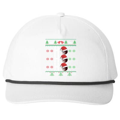 Bowling Ball Ho Ho Ho Ugly Christmas Bowler Cool Gift Snapback Five-Panel Rope Hat