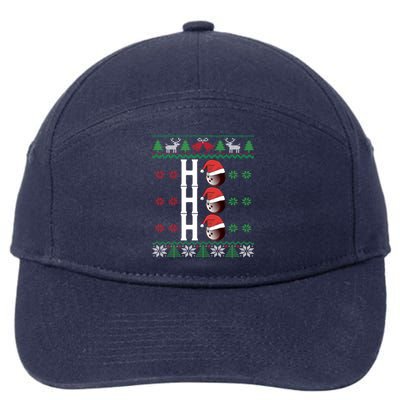 Bowling Ball Ho Ho Ho Ugly Christmas Bowler Cool Gift 7-Panel Snapback Hat