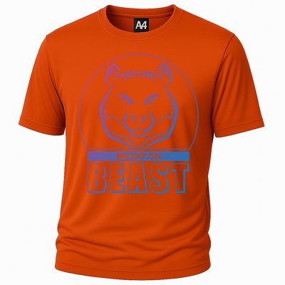 Beast Bear Head Gym Fitness Training Workout Bodybuilding Funny Gift Cooling Performance Crew T-Shirt