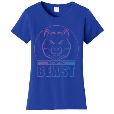 Beast Bear Head Gym Fitness Training Workout Bodybuilding Funny Gift Women's T-Shirt