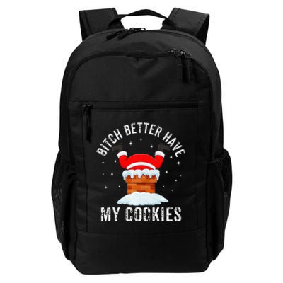 Bitch Better Have My Cookies Santa Adult Christmas Pajama PJ Daily Commute Backpack