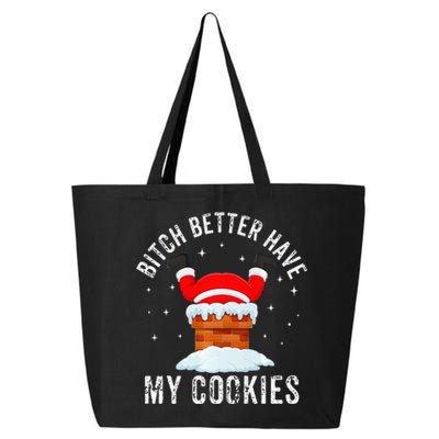 Bitch Better Have My Cookies Santa Adult Christmas Pajama PJ 25L Jumbo Tote