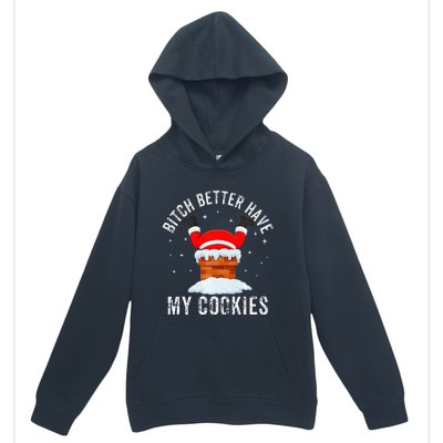 Bitch Better Have My Cookies Santa Adult Christmas Pajama PJ Urban Pullover Hoodie