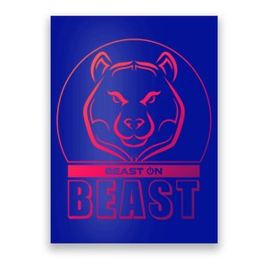 Beast Bear Head Gym Fitness Training Workout Bodybuilding Funny Gift Poster