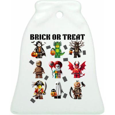 Building Bricks Halloween Brick Or Treat Costume Monsters Ceramic Bell Ornament