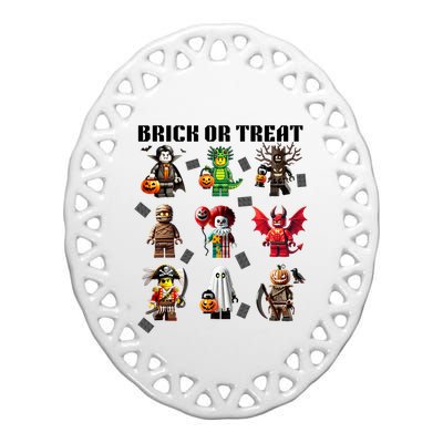 Building Bricks Halloween Brick Or Treat Costume Monsters Ceramic Oval Ornament