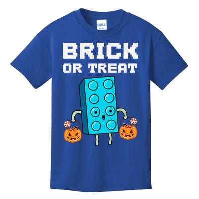 Block Building Halloween Brick Or Treat Master Builder Design Is An Ideal Gift F Kids T-Shirt