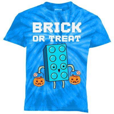 Block Building Halloween Brick Or Treat Master Builder Design Is An Ideal Gift F Kids Tie-Dye T-Shirt