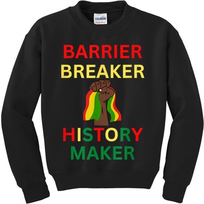 Barrier Breaker History Maker Kids Sweatshirt