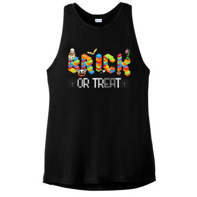 Block Building Halloween Brick Or Treat Master Builder Ladies PosiCharge Tri-Blend Wicking Tank