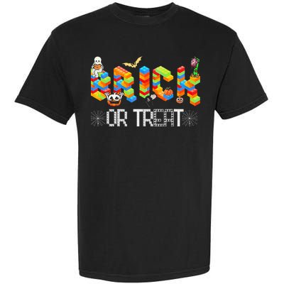 Block Building Halloween Brick Or Treat Master Builder Garment-Dyed Heavyweight T-Shirt