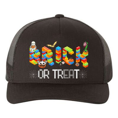 Block Building Halloween Brick Or Treat Master Builder Yupoong Adult 5-Panel Trucker Hat