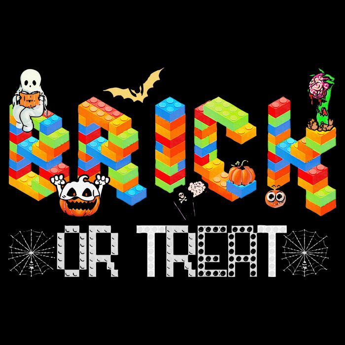 Block Building Halloween Brick Or Treat Master Builder Cooling Performance Crew T-Shirt