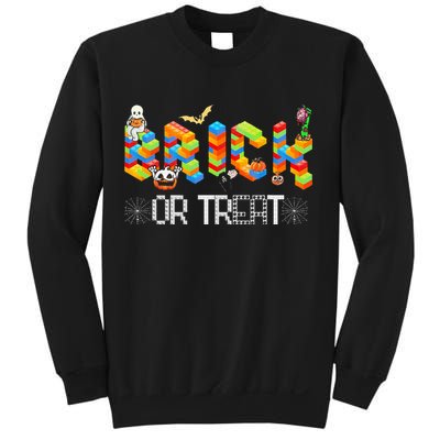 Block Building Halloween Brick Or Treat Master Builder Sweatshirt