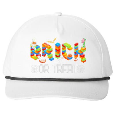 Block Building Halloween Brick Or Treat Master Builder Snapback Five-Panel Rope Hat