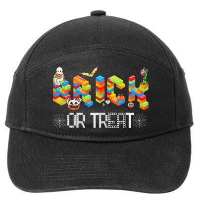 Block Building Halloween Brick Or Treat Master Builder 7-Panel Snapback Hat