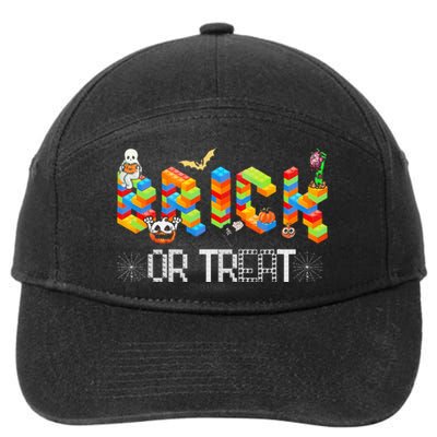 Block Building Halloween Brick Or Treat Master Builder 7-Panel Snapback Hat