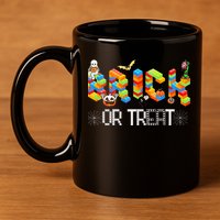 Block Building Halloween Brick Or Treat Master Builder 11oz C Handle Ceramic Mug