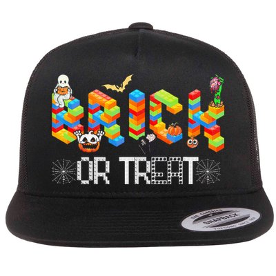 Block Building Halloween Brick Or Treat Master Builder Flatbill Hat