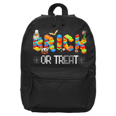 Block Building Halloween Brick Or Treat Master Builder 16 in Basic Backpack