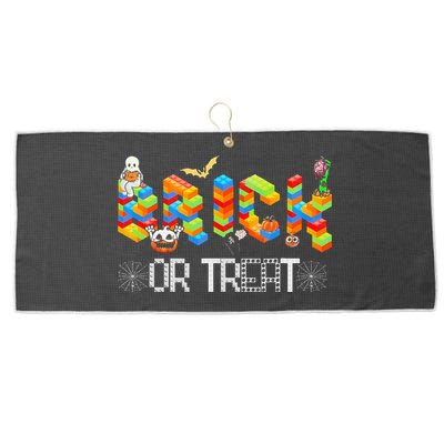 Block Building Halloween Brick Or Treat Master Builder Large Microfiber Waffle Golf Towel