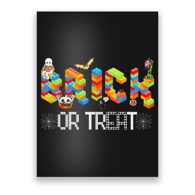 Block Building Halloween Brick Or Treat Master Builder Poster