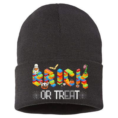 Block Building Halloween Brick Or Treat Master Builder Sustainable Knit Beanie