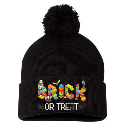Block Building Halloween Brick Or Treat Master Builder Pom Pom 12in Knit Beanie