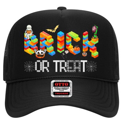 Block Building Halloween Brick Or Treat Master Builder Trucker Hat