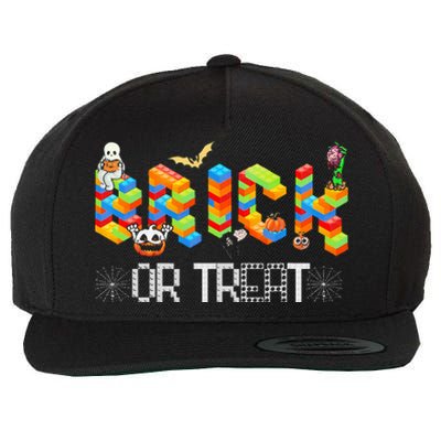 Block Building Halloween Brick Or Treat Master Builder Wool Snapback Cap