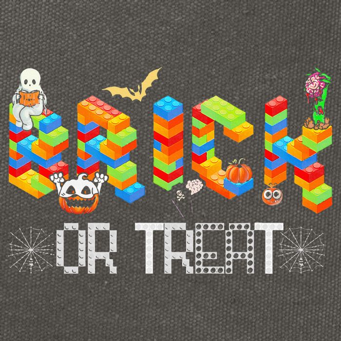 Block Building Halloween Brick Or Treat Master Builder Cotton Canvas Backpack