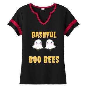 Boo Bees Halloween Cute Gift Bashful Boo Bees Gift Ladies Halftime Notch Neck Tee