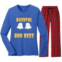 Boo Bees Halloween Cute Gift Bashful Boo Bees Gift Women's Long Sleeve Flannel Pajama Set 