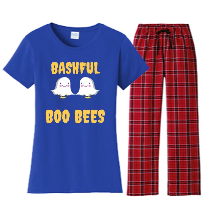 Boo Bees Halloween Cute Gift Bashful Boo Bees Gift Women's Flannel Pajama Set