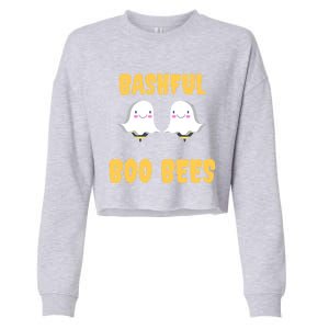 Boo Bees Halloween Cute Gift Bashful Boo Bees Gift Cropped Pullover Crew