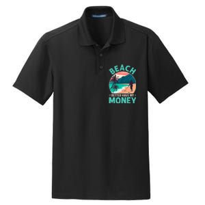 Beach Better Have My Money Metal Detector Retro Dry Zone Grid Polo