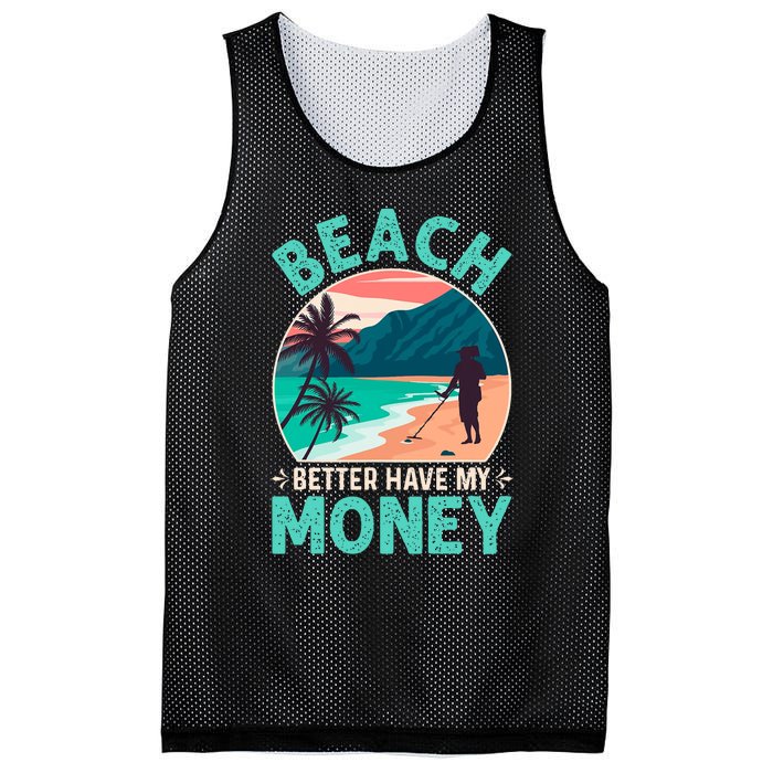 Beach Better Have My Money Metal Detector Retro Mesh Reversible Basketball Jersey Tank