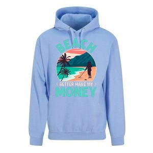 Beach Better Have My Money Metal Detector Retro Unisex Surf Hoodie