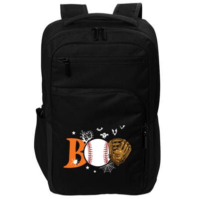 Boo Baseball Halloween Player Catcher Pitcher Spooky Season Impact Tech Backpack