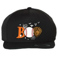Boo Baseball Halloween Player Catcher Pitcher Spooky Season Wool Snapback Cap